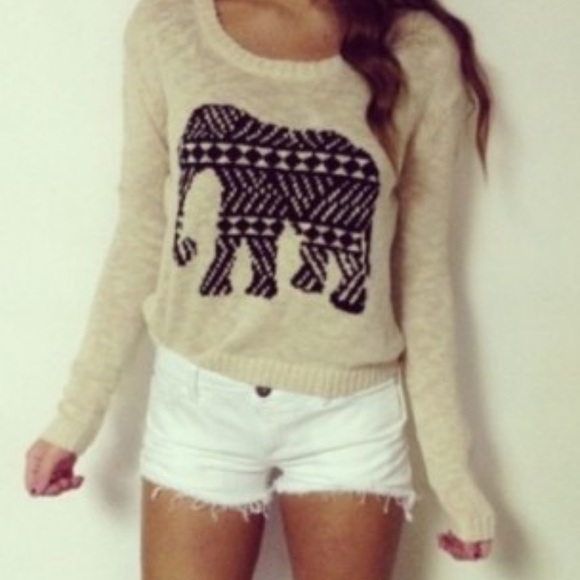 MINKPINK Pride of Place Beige Elephant Knit Sweater - Picture 9 of 10